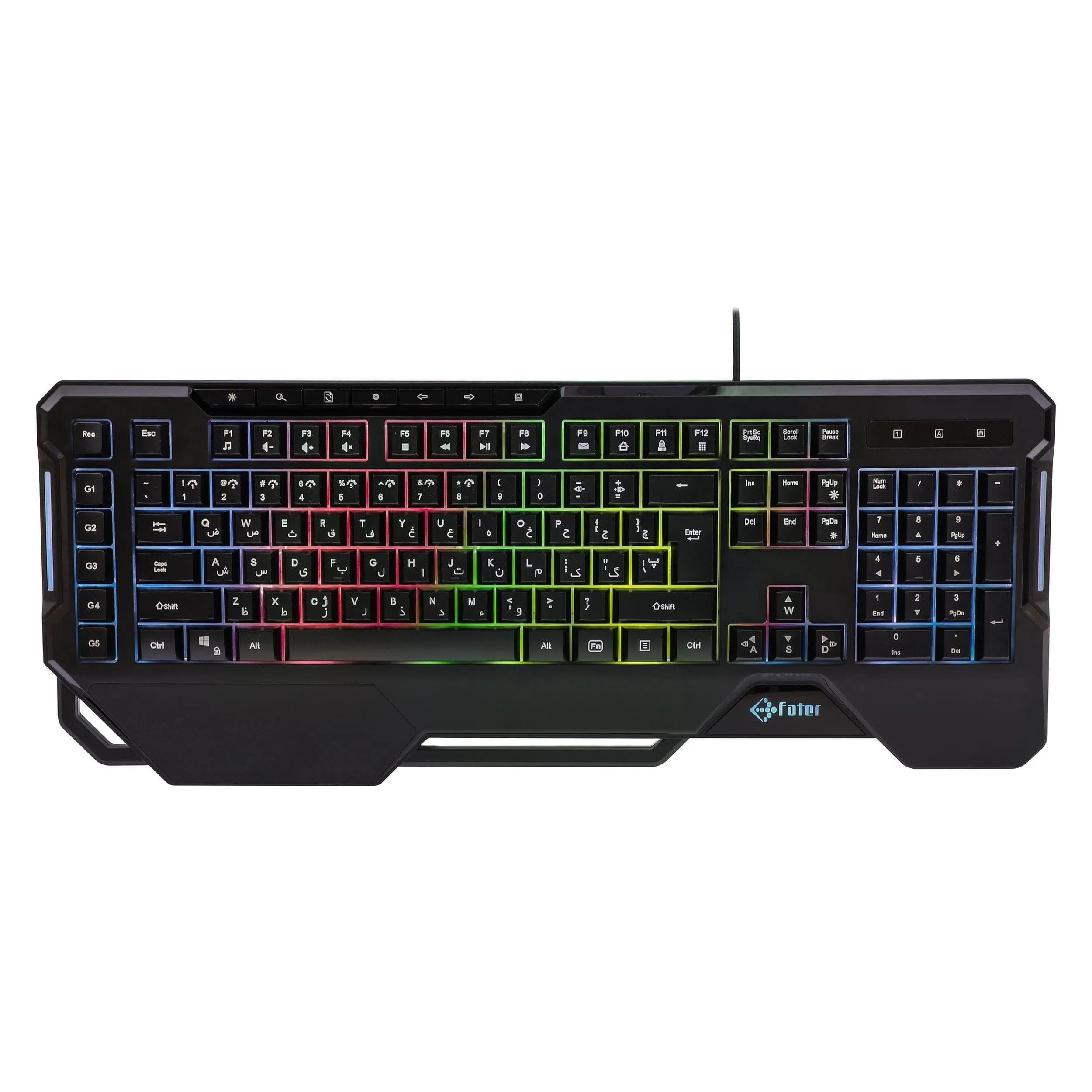 کیبورد گیمینگ فاطر KCR-7000B | سوییچ هیبریدی، Full-Size، نورپردازی RGB