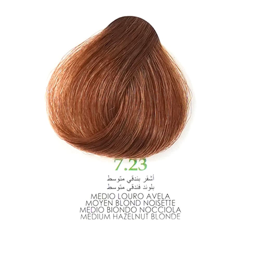 رنگ مو کم آمونیاک120 میل گارنیک 7.23 بلوند فندقی روشن GARNIC HAZELNUT MEDIUM BLONDE