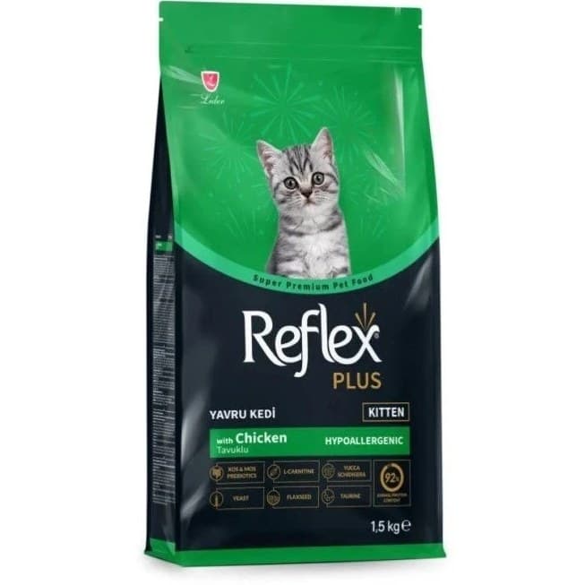 غذا خشک بچه گربه با طعم مرغ رفلکس پلاس وزن 15 کیلوگرم Reflex Plus Kitten
