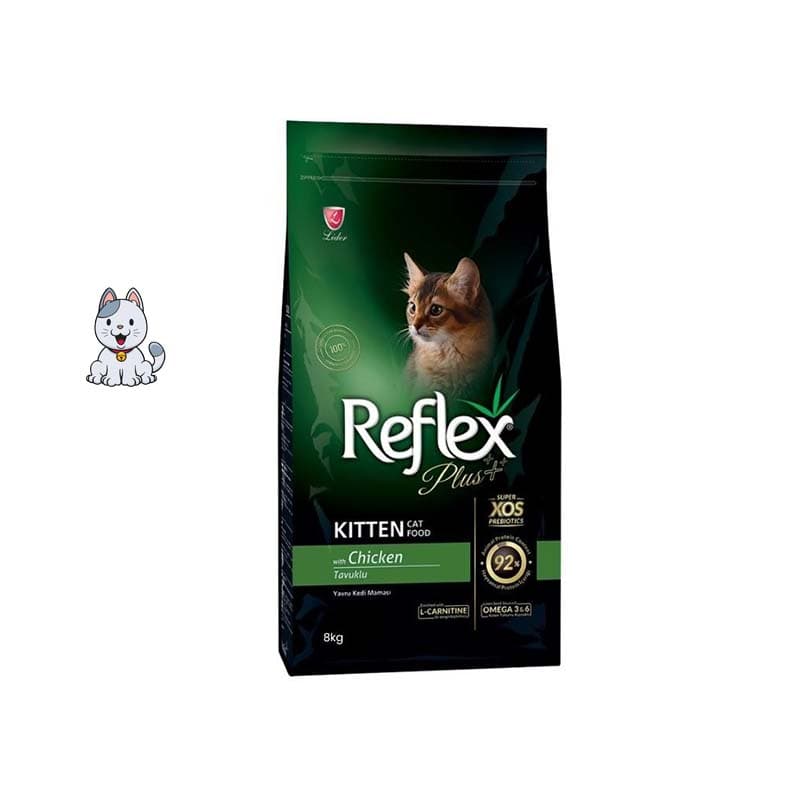 غذا خشک بچه گربه با طعم مرغ رفلکس پلاس وزن 8 کیلوگرم Reflex Plus Kitten