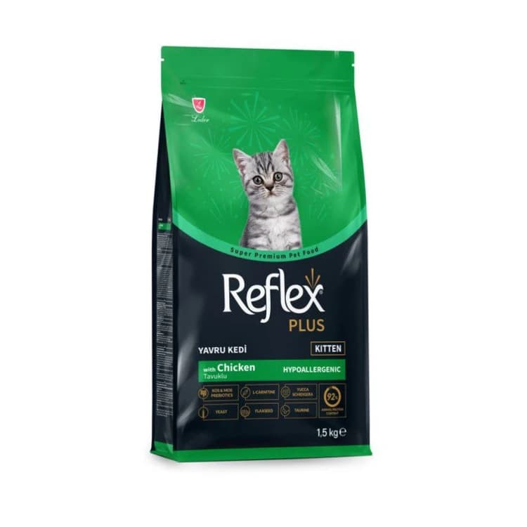 غذا خشک بچه گربه با طعم مرغ رفلکس پلاس وزن 1.5 کیلوگرم Reflex Plus Kitten