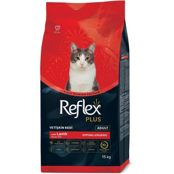 غذا خشک گربه با طعم بره و برنج رفلکس پلاس مدل هایپو آلرژنیک وزن 15 کیلوگرم Reflex Plus Lamb & Rice