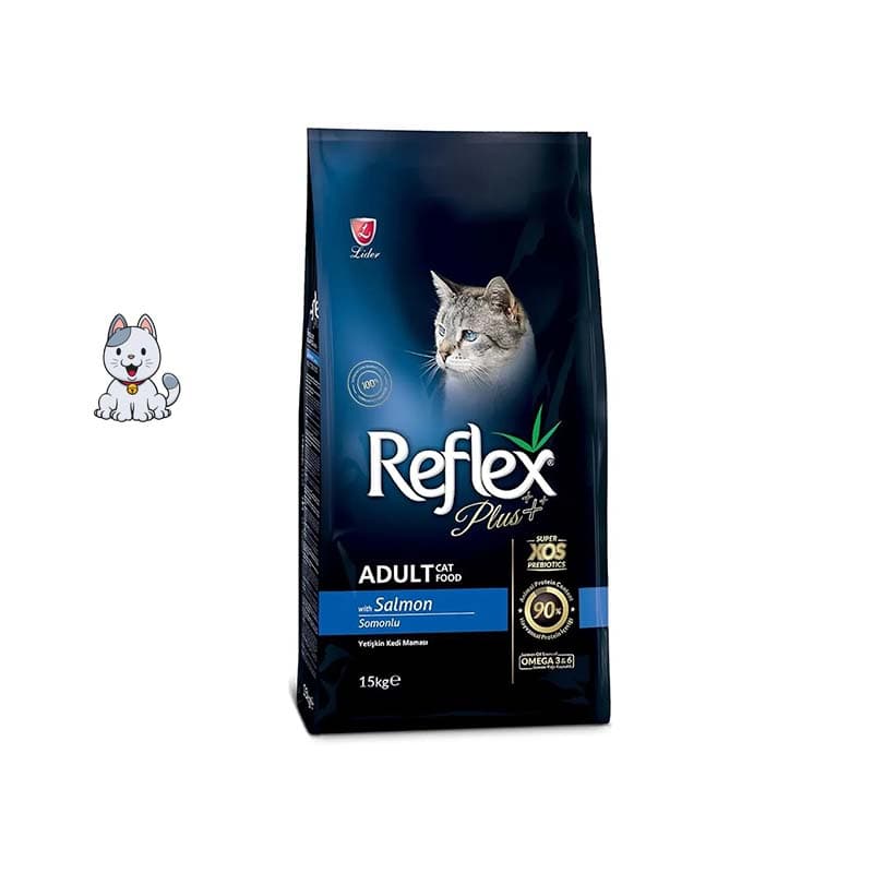 غذا خشک گربه با طعم ماهی رفلکس پلاس وزن 15 کیلوگرم Reflex Plus Salmon