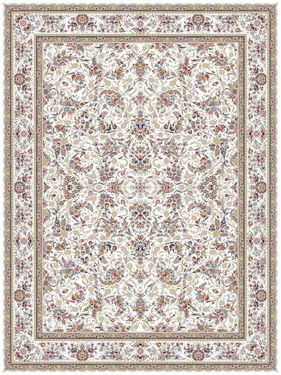 فرش زمرد مشهد 1200 شانه طرح افشان کد 37001 تراکم 3600