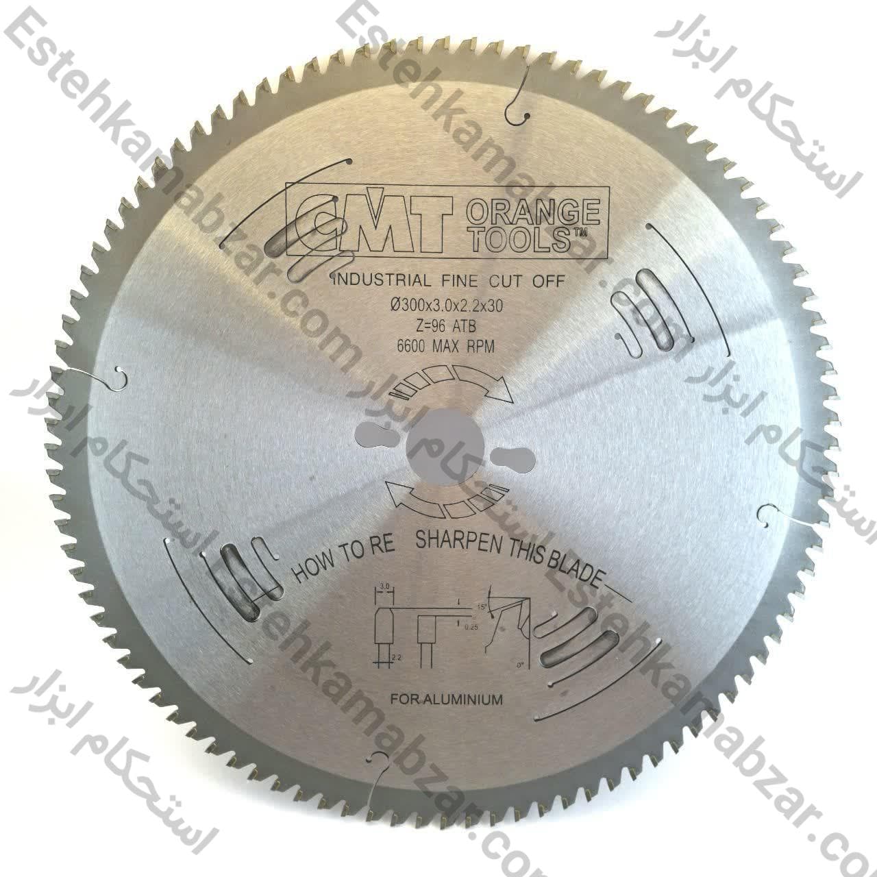 اره الماسه سی ام تی CMT سایز 30 × 2.2 × 3.0 × 300 با 96 دندانه | برش پروفیل آلومینیوم و لاین نوری