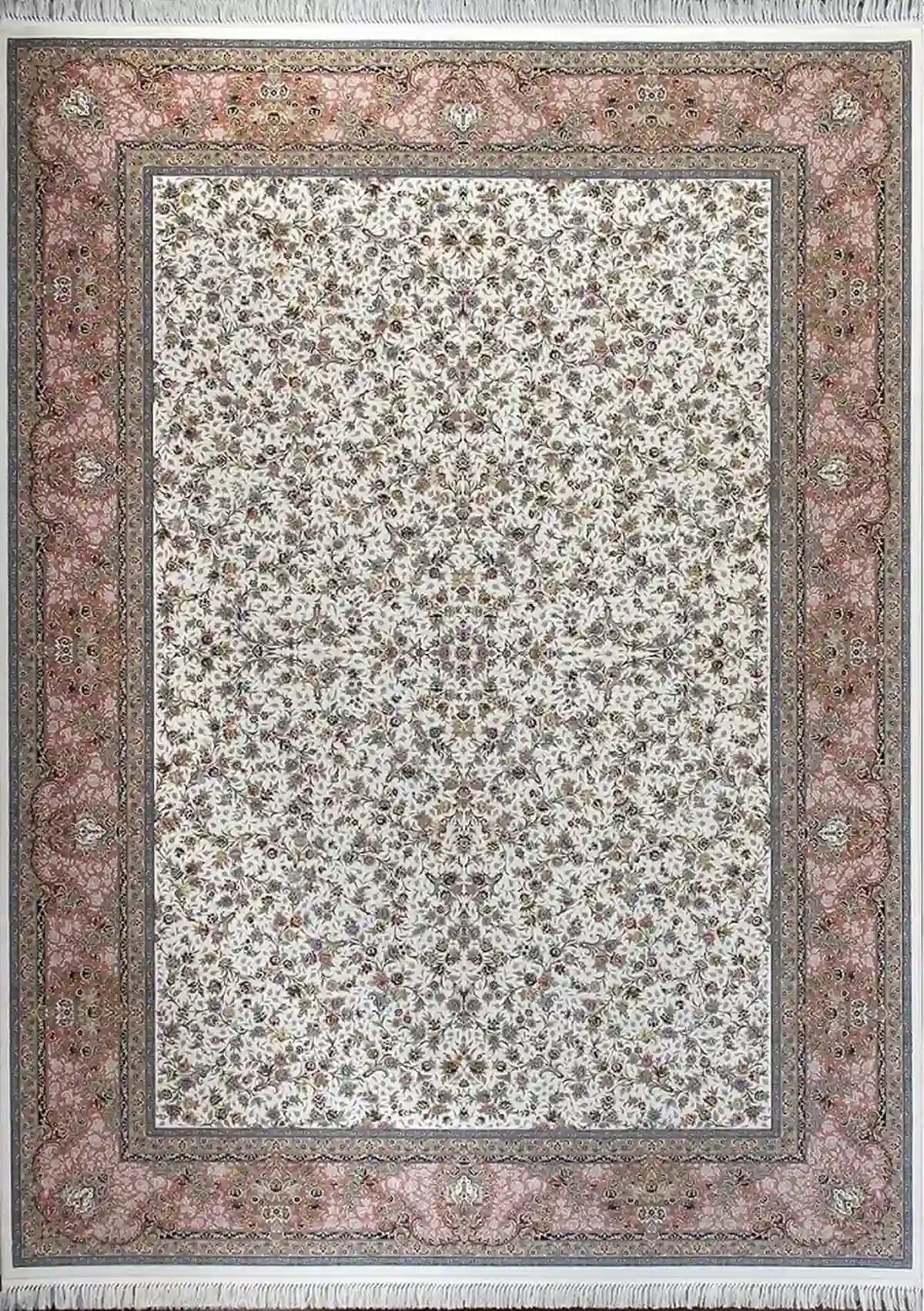 فرش زمرد مشهد 1500 شانه طرح افشان کد 45006 تراکم 4500