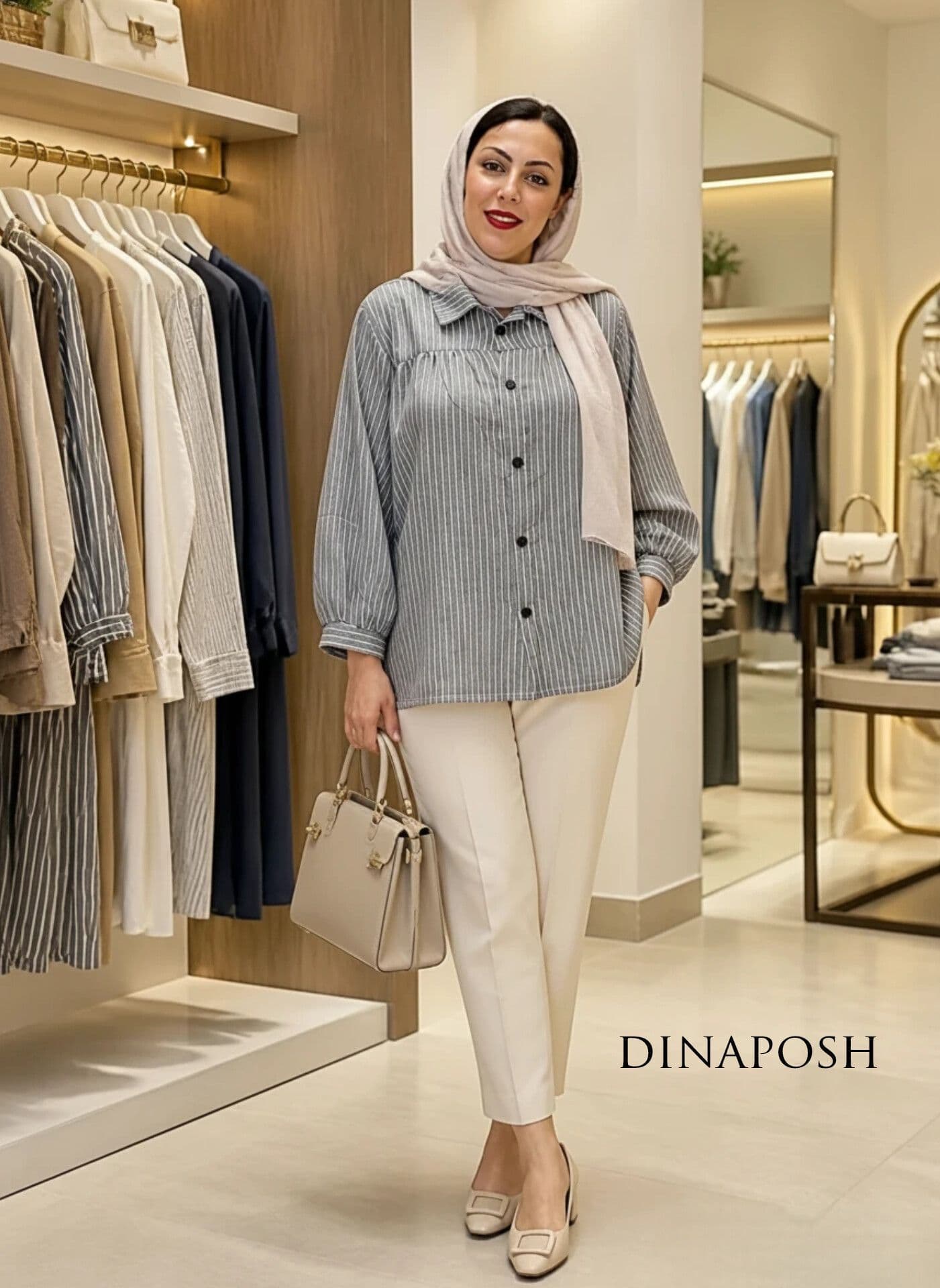 شومیز عروسکی راه راه کد ۱۱۱ — تصویر ۲