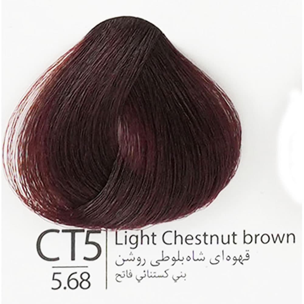 رنگ مو 100 میل بن سای 5.68 قهوه ای شاه بلوطی روشن BONSAI CT5 LIGHT CHESTNUT BROWN — تصویر ۳