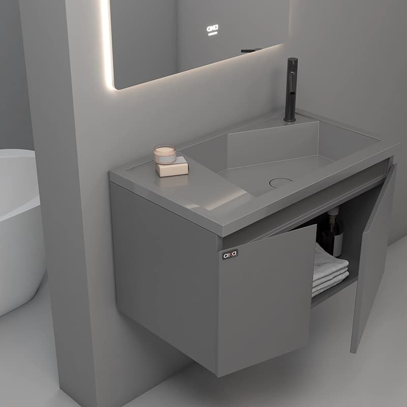 ست کابینت و روشویی آلکا مدل 3070 به همراه آینه بک لایت — تصویر ۳
