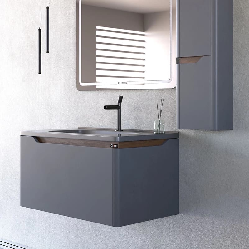 ست کابینت و روشویی آلکا مدل 6080 به همراه باکس کناری و آینه بک لایت — تصویر ۶