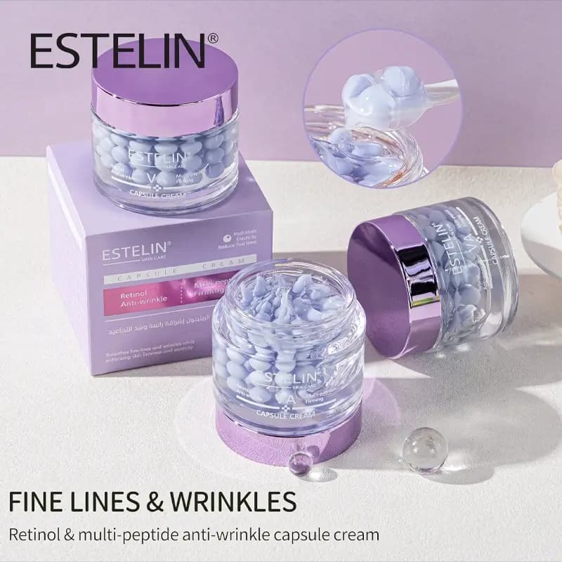 کرم کپسولی رتینول و مولتی پپتاید استلین Estelin | لیفت‌کننده و ضد چروک قوی — تصویر ۴