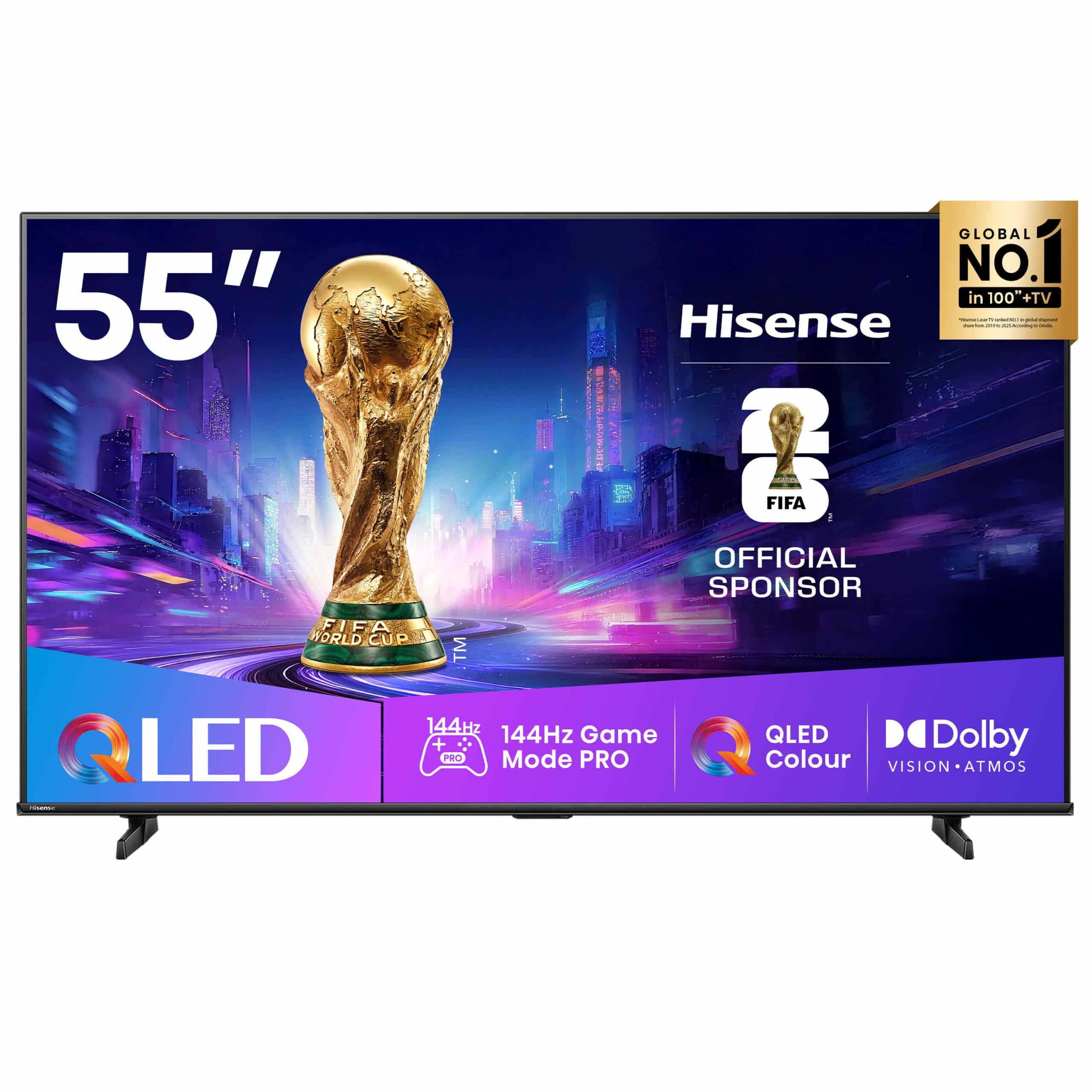 تلویزیون ۵۵ اینچ هایسنس 55Q7 (QA55Q7FSHICHD) | پنل QLED و رفرش‌ریت 144Hz