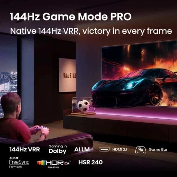 تلویزیون ۶۵ اینچ هایسنس مدل 65Q7 (QA65Q7FSHICHD) | پنل QLED و رفرش‌ریت 144Hz — تصویر ۳