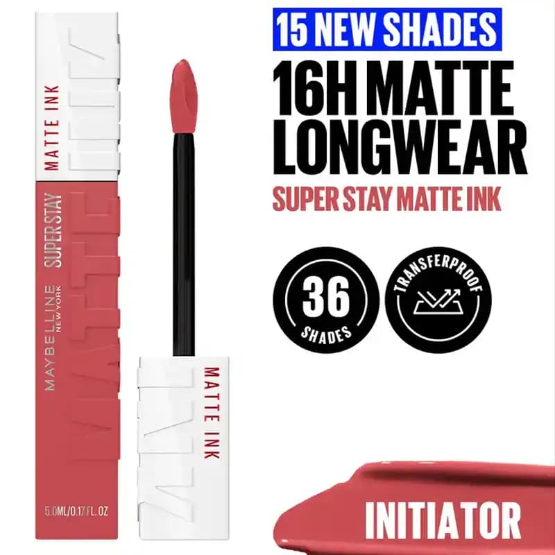 رژ لب مایع مات میبلین SuperStay رنگ 170 Initiator (ماندگاری بسیار بالا) Maybelline — تصویر ۳