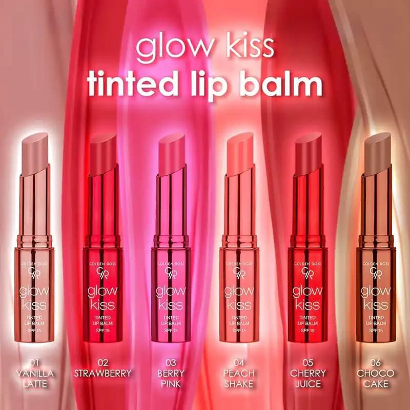 بالم لب رنگی (تینت استیکی) گلدن رز Golden Rose مدل Glow Kiss شماره 04 (Peach Shake) — تصویر ۳