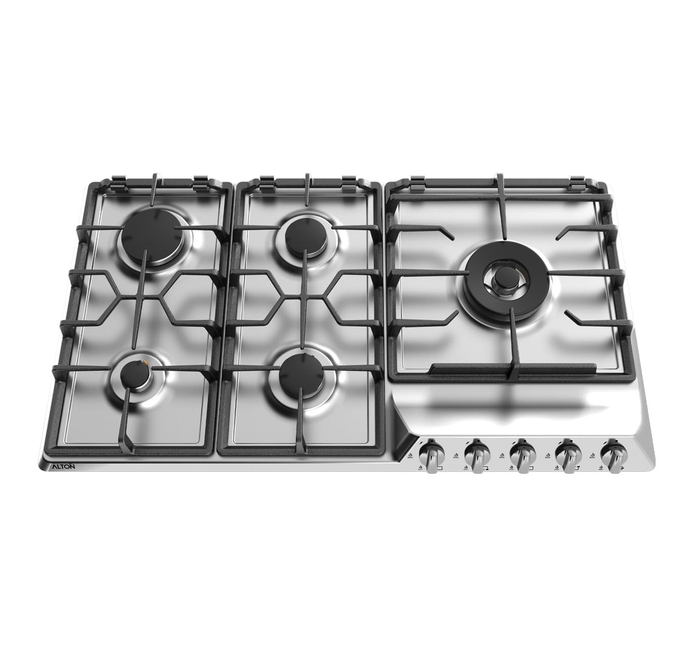 اجاق گاز توکار آلتون مدل S516N استیل | ۵ شعله با ترموکوپل تاپ تایم