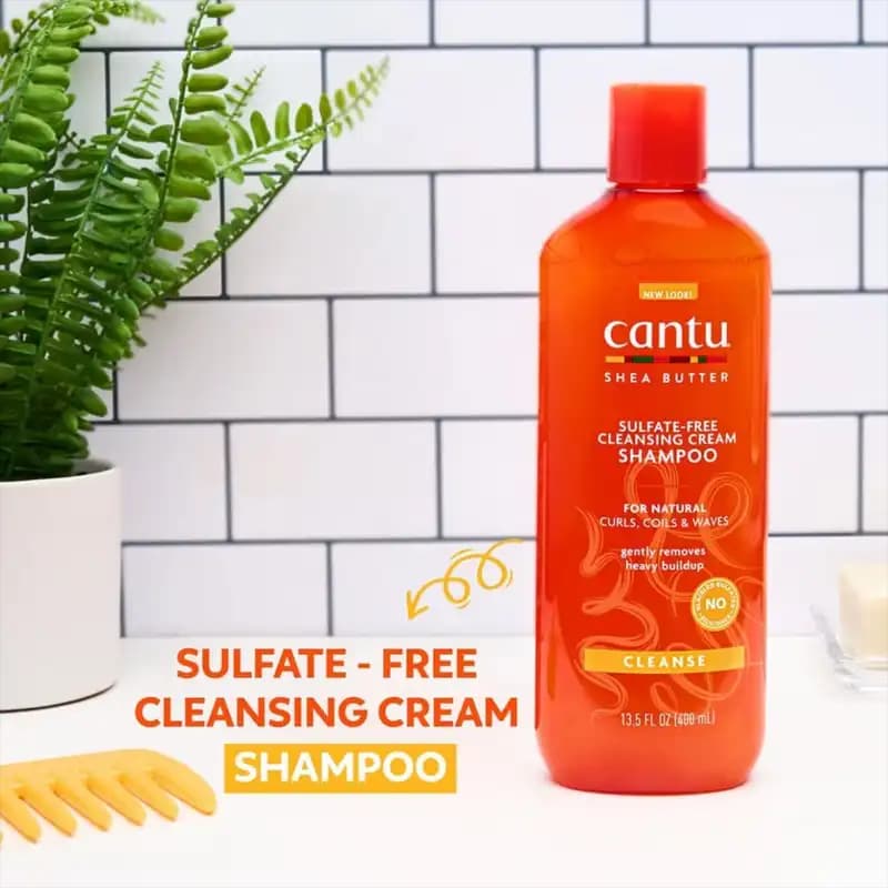 شامپو بدون سولفات کنتو مدل شی باتر مخصوص موهای فر (Cantu) اصل — تصویر ۳