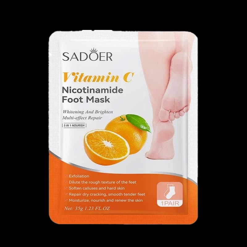 ماسک ورقه ای پا ویتامین سی سادو SADOER – لایه بردار و سفید کننده ترک پا