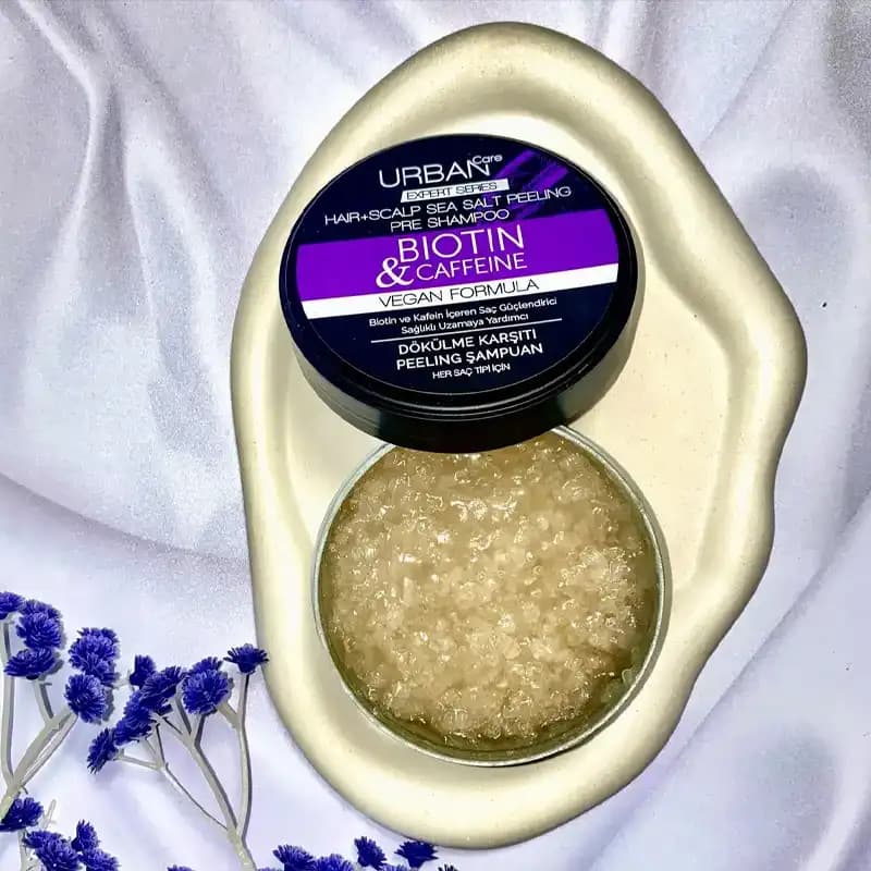 اسکراب کف سر اوربان (Urban Care) حاوی بیوتین و کافئین (ترکیه) — تصویر ۵