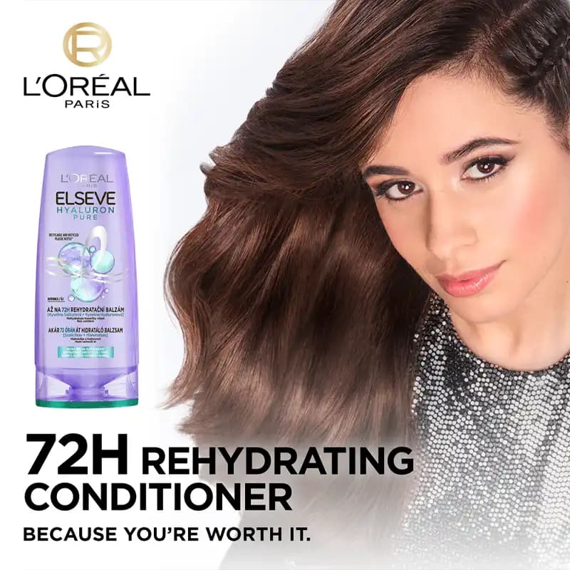 شامپو آبرسان لورال هیالورونیک پیور سری Elseve مخصوص موهای چرب L’Oréal — تصویر ۵
