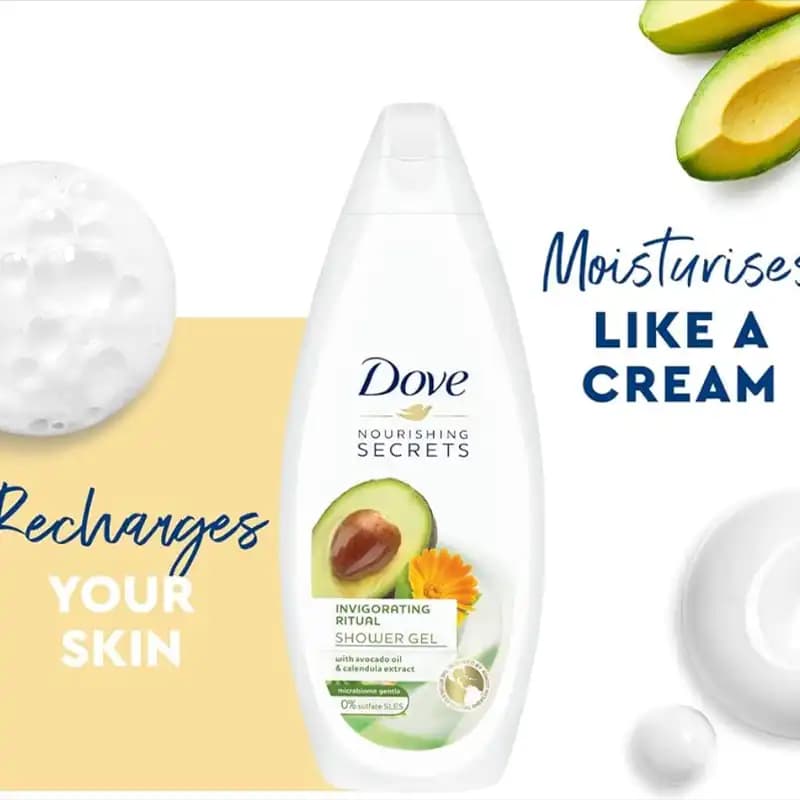 شامپو بدن داو حاوی روغن آووکادو Dove Avocado Oil اصل — تصویر ۴