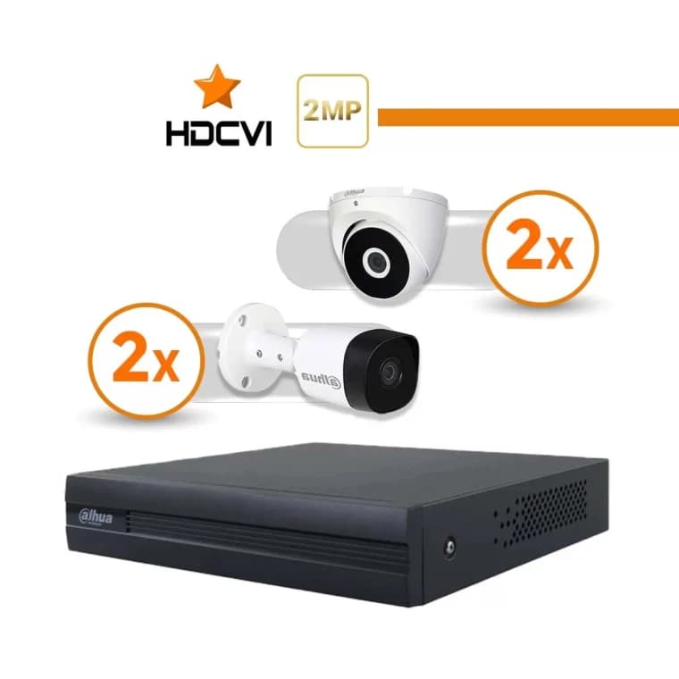 پک اقتصادی 4 دوربین مدار بسته داهوا 2 مگاپیکسل HDCVI — تصویر ۲