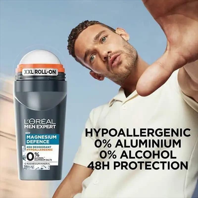 مام رول ضد تعریق مردانه لورآل من اکسپرت مدل Magnesium Defence اصل | L’Oréal — تصویر ۴