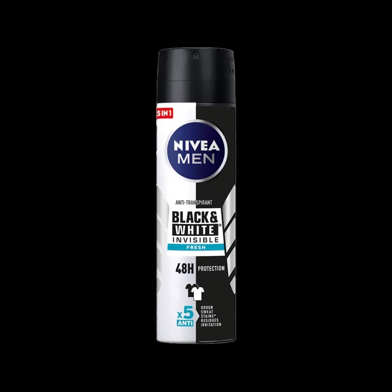 اسپری ضد تعریق مردانه نیوآ Invisible Black and White Fresh اصل Nivea