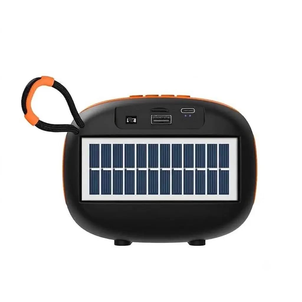اسپیکر بلوتوثی خورشیدی مدل GE-169SUN | پنل خورشیدی، نورپردازی RGB و قابلیت TWS — تصویر ۴
