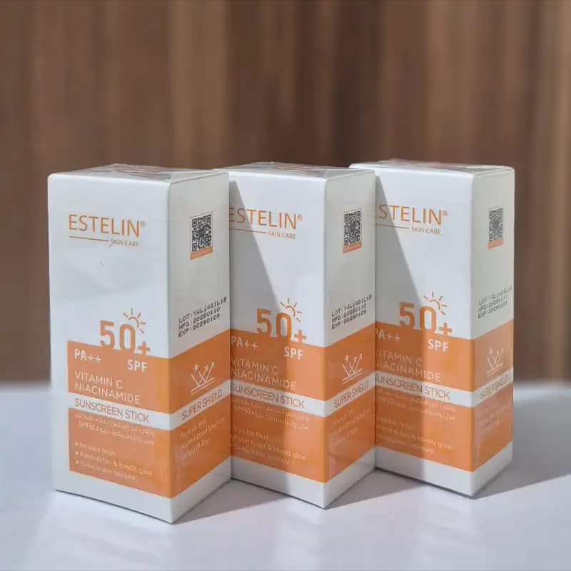 ضدآفتاب استیکی استلین SPF 50 مدل ویتامین C و نیا‌سینامید (نارنجی) — تصویر ۳