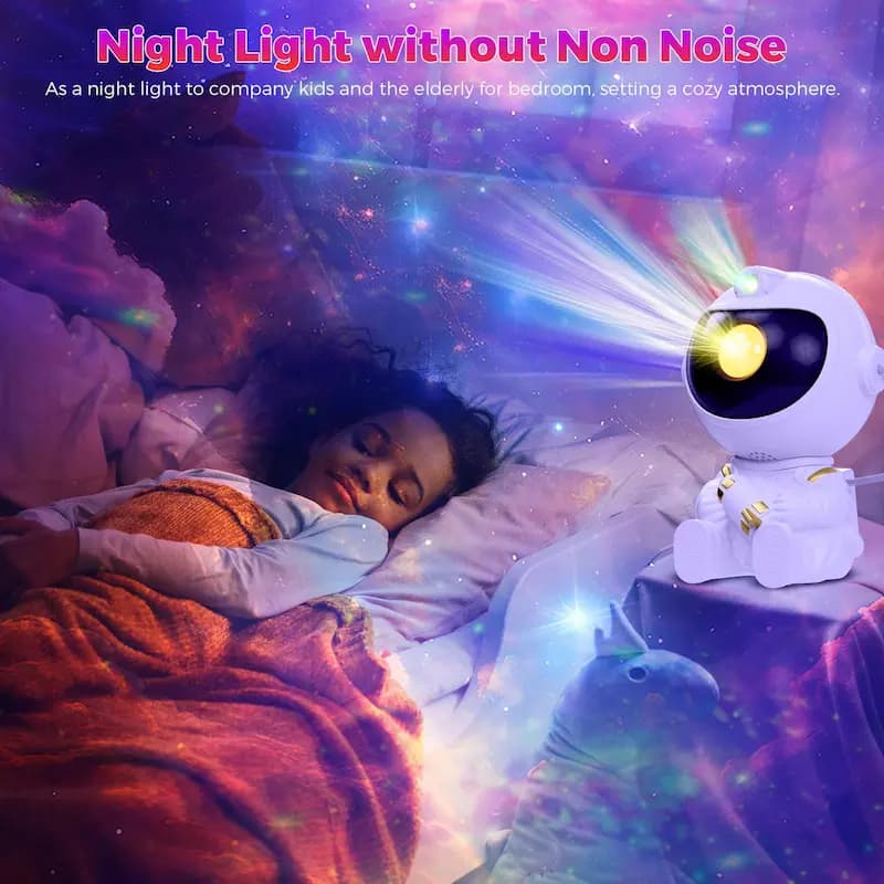 پروژکتور فضانورد نشسته Astronaut Nebula Projector | نورپردازی کهکشانی صحابی — تصویر ۲