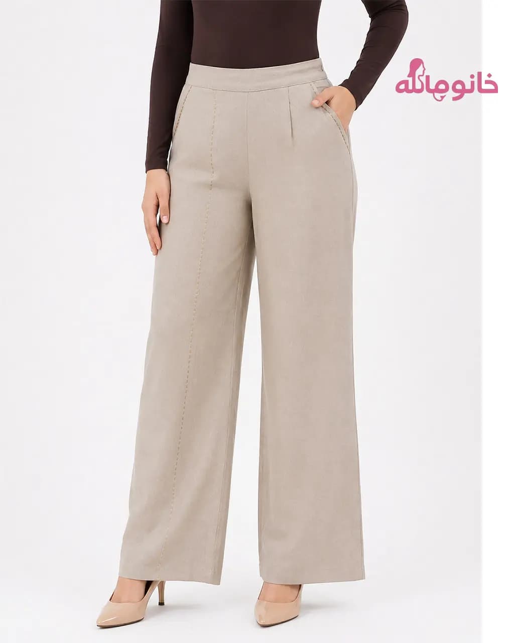 شلوار زنانه nizel C80652 لینن کوک دوزی
