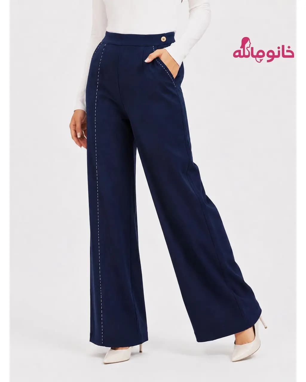 شلوار زنانه nizel 80652 لینن کوک دوزی — تصویر ۳