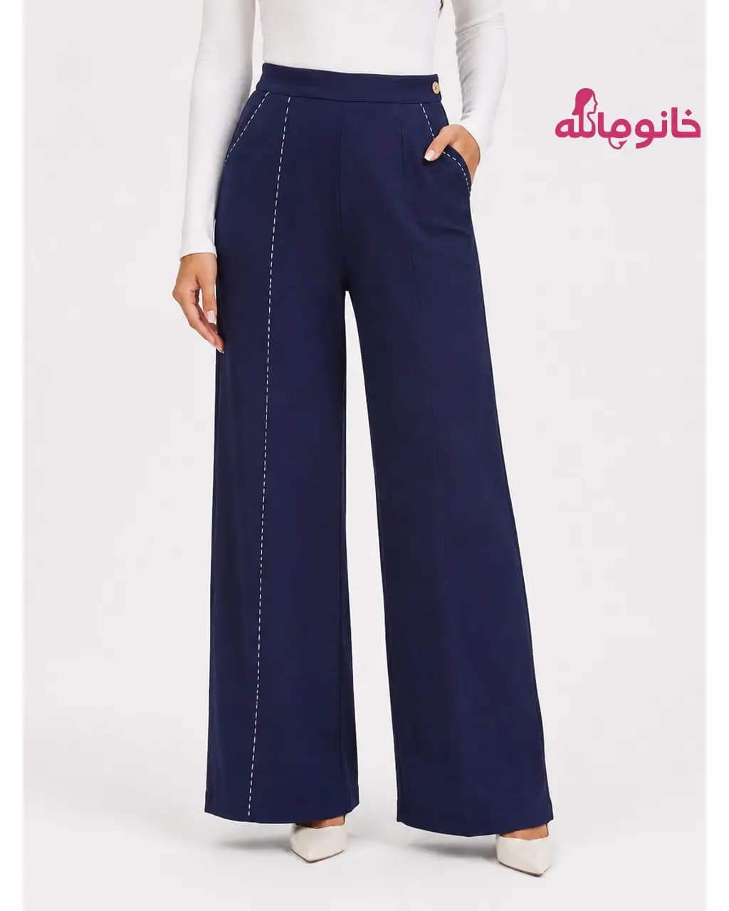شلوار زنانه nizel 80652 لینن کوک دوزی — تصویر ۲