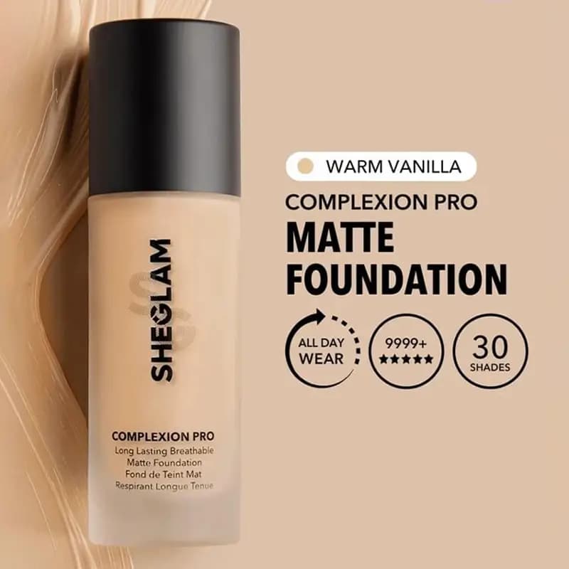 کرم پودر مات شیگلم مدل COMPLEXION PRO رنگ Warm Vanilla — تصویر ۴