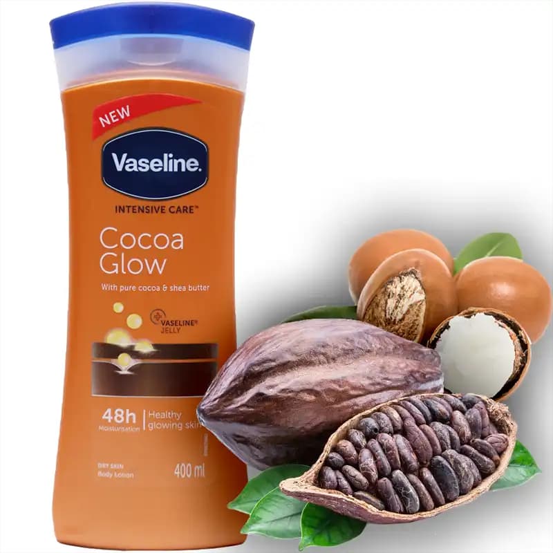 لوسیون بدن کاکائو وازلین Cocoa Glow – تغذیه و درخشش پوست خشک — تصویر ۵
