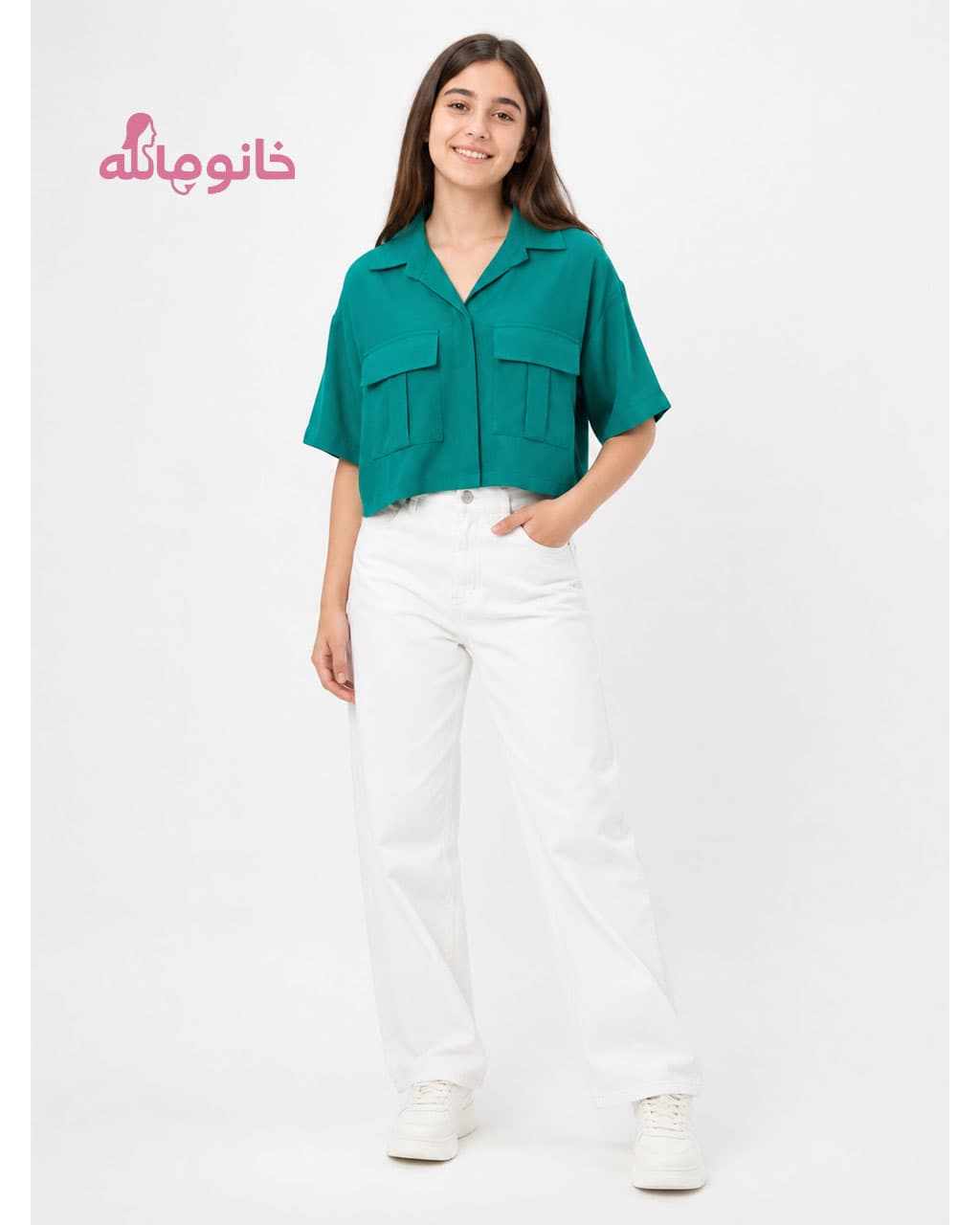 شومیز دخترانه nizel 31069 مدل کراپی کوتاه — تصویر ۲