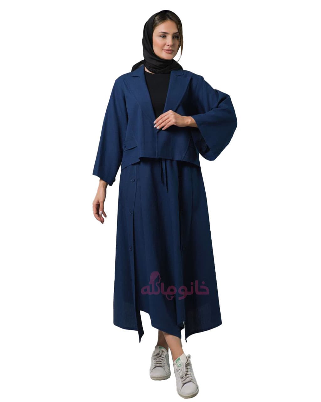 كت دامن نیزل سرمه ای يقه انگليسی — تصویر ۲