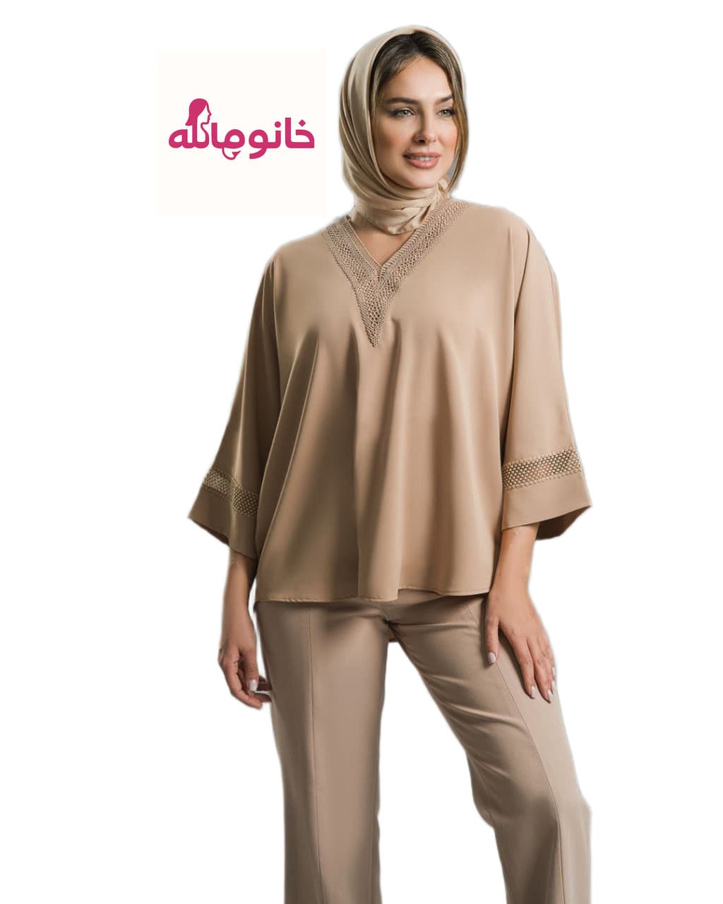 شومیز مجلسی نیزل 20498 گیپور دار — تصویر ۲