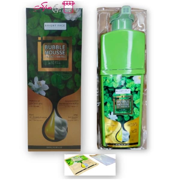 شامپو رنگ مو برایت فیس مدل Bubble Mousse رنگ مشکی 500 میلی‌لیتر ضمانت اصلی