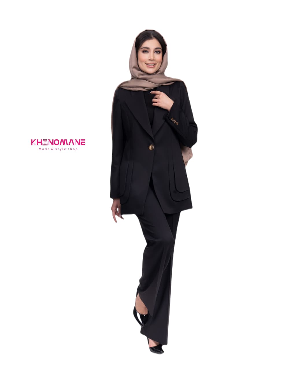 کت شلوار زنانه 85963 کمر سگک دار itak