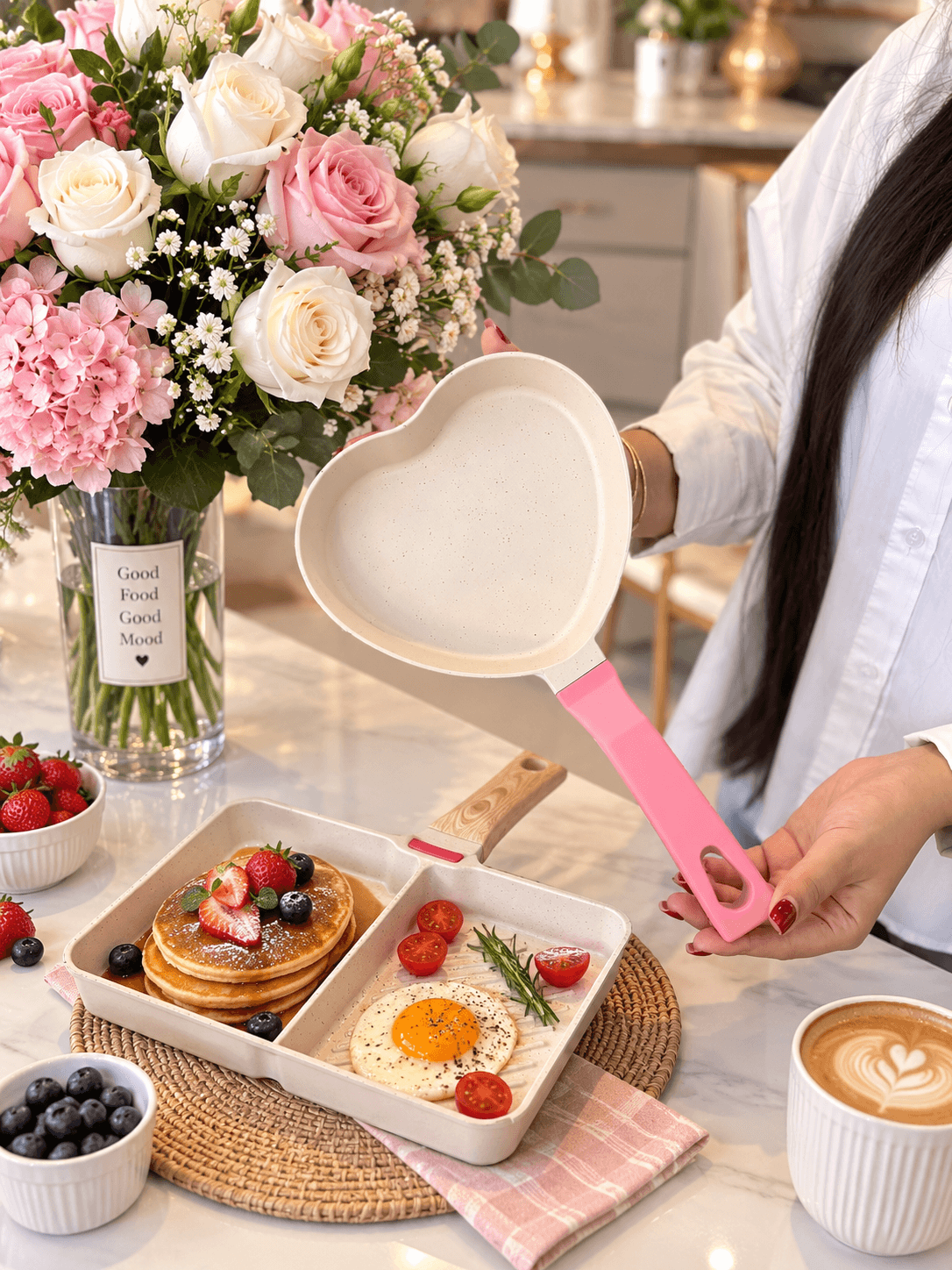 تابه گرانیتی مدل قلب و مستطیل وارداتی