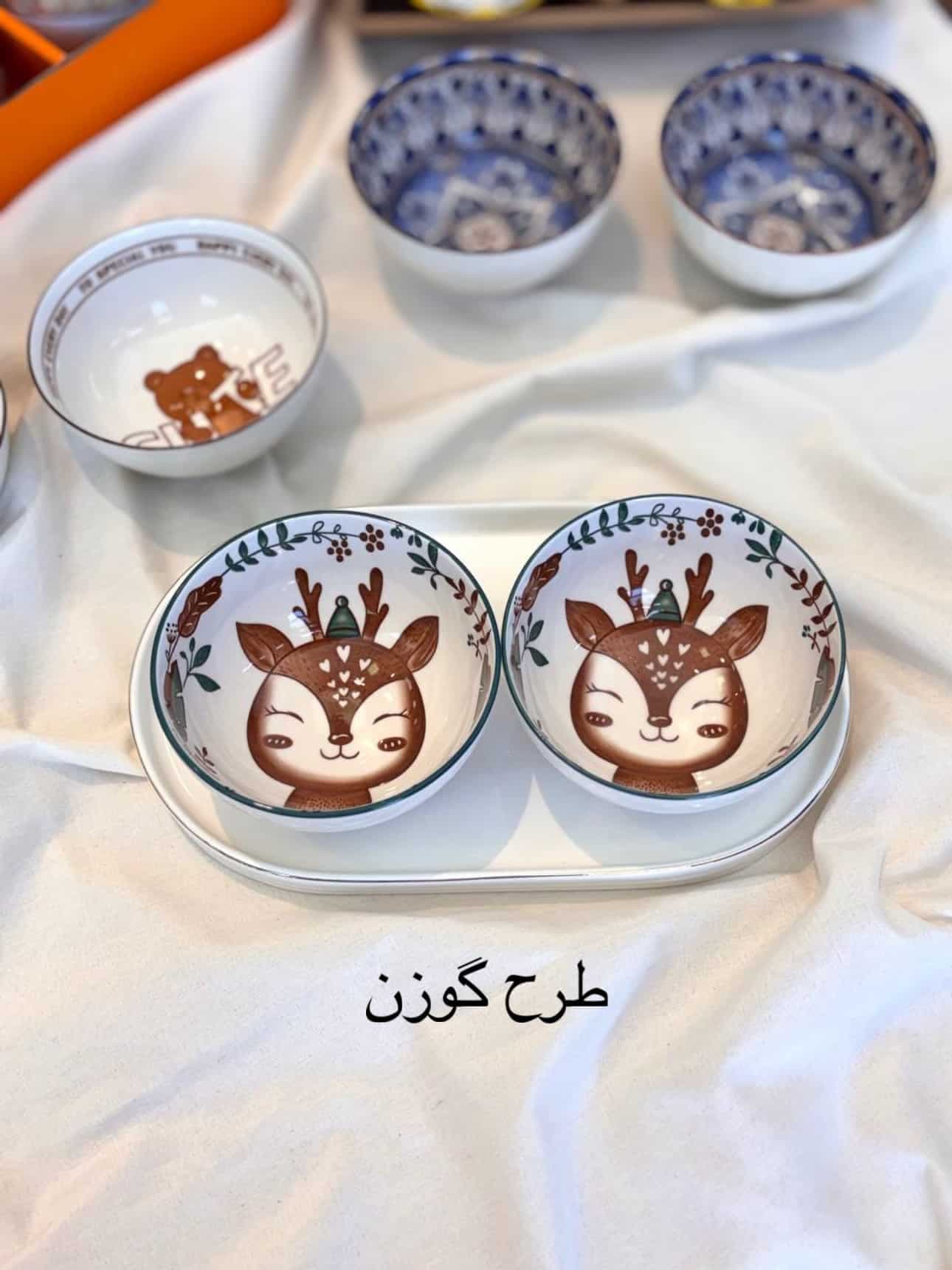 پیاله های جفتی طرحدار وارداتی — تصویر ۳
