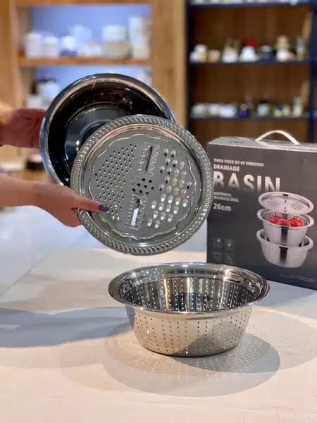 آبکش،کاسه و رنده سه کاره محصول وارداتی — تصویر ۳
