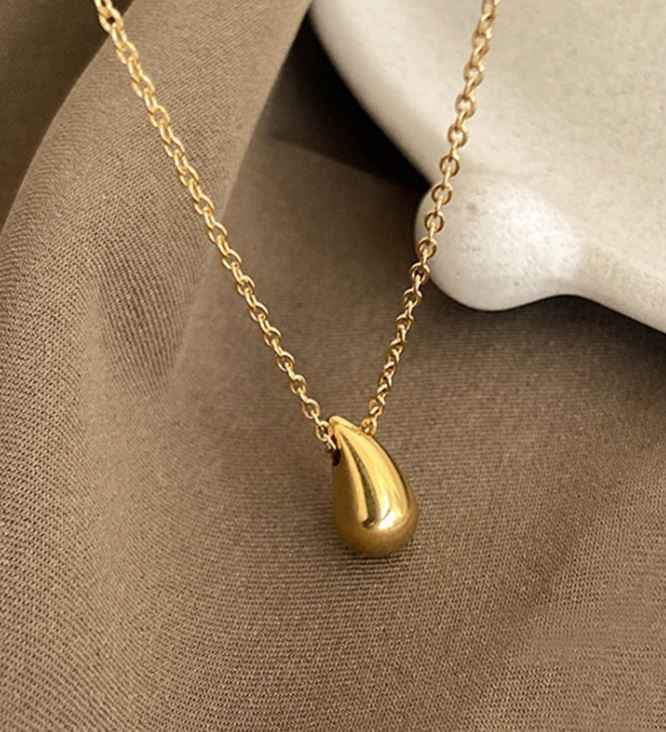 گردنبند زنانه روکش طلا طرح قطره اشک