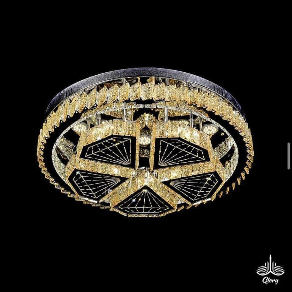لوستر مدرن سقفی کریستالی مدل الماس SMD