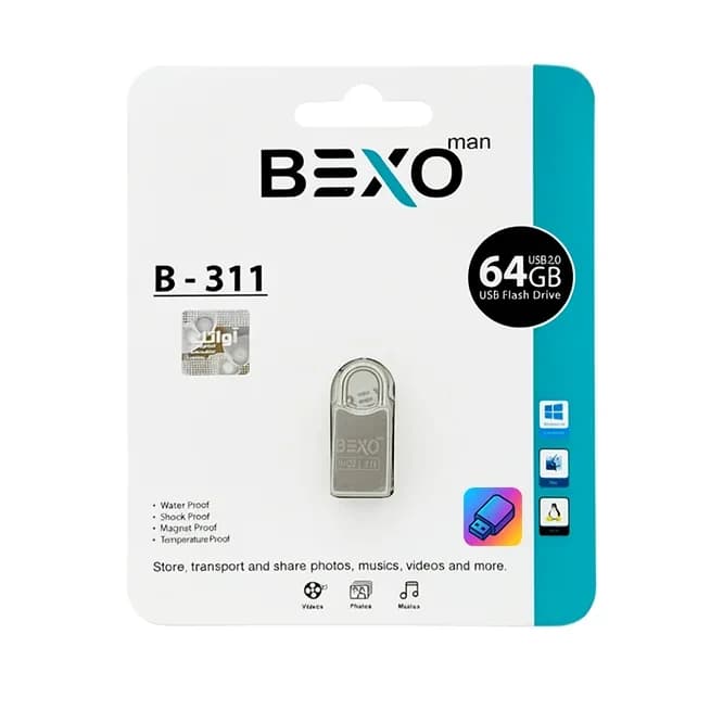 فلش مموری اورجینال بکسو B-311 ظرفیت ۶۴ گیگ USB2.0​ — تصویر ۲
