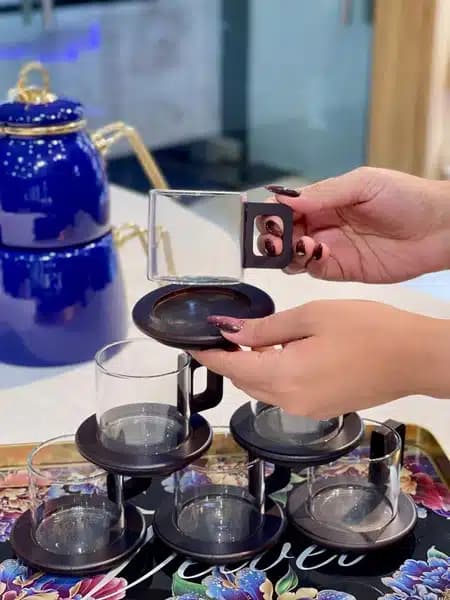 فنجان پیرکس زیره چوبی وارداتی — تصویر ۴