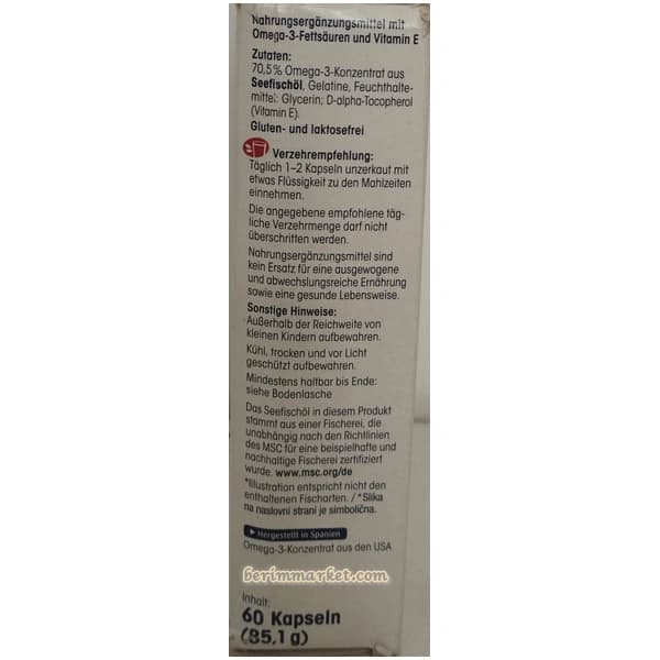 کپسول امگا ۳ میفولیس ۱۰۰۰ با ویتامین E و روغن ماهی 60 عددی — تصویر ۶