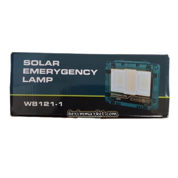 چراغ پروژکتور شارژی خورشیدی 200 وات W8109-1 ضدآب و پاوربانک — تصویر ۶